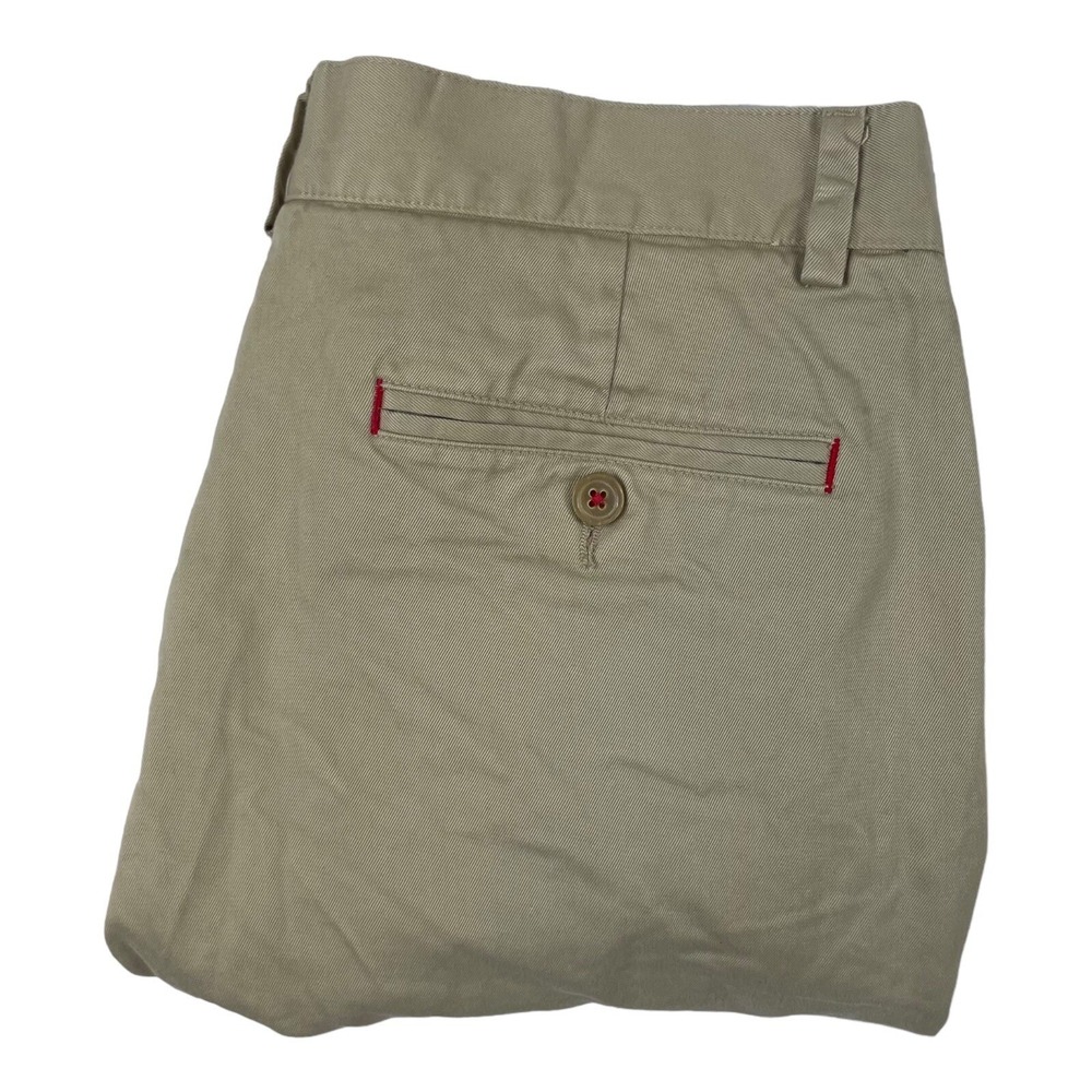Carolina Herrera Tan Cotton Mens Chino Pants 34x27 Khaki Flat Front